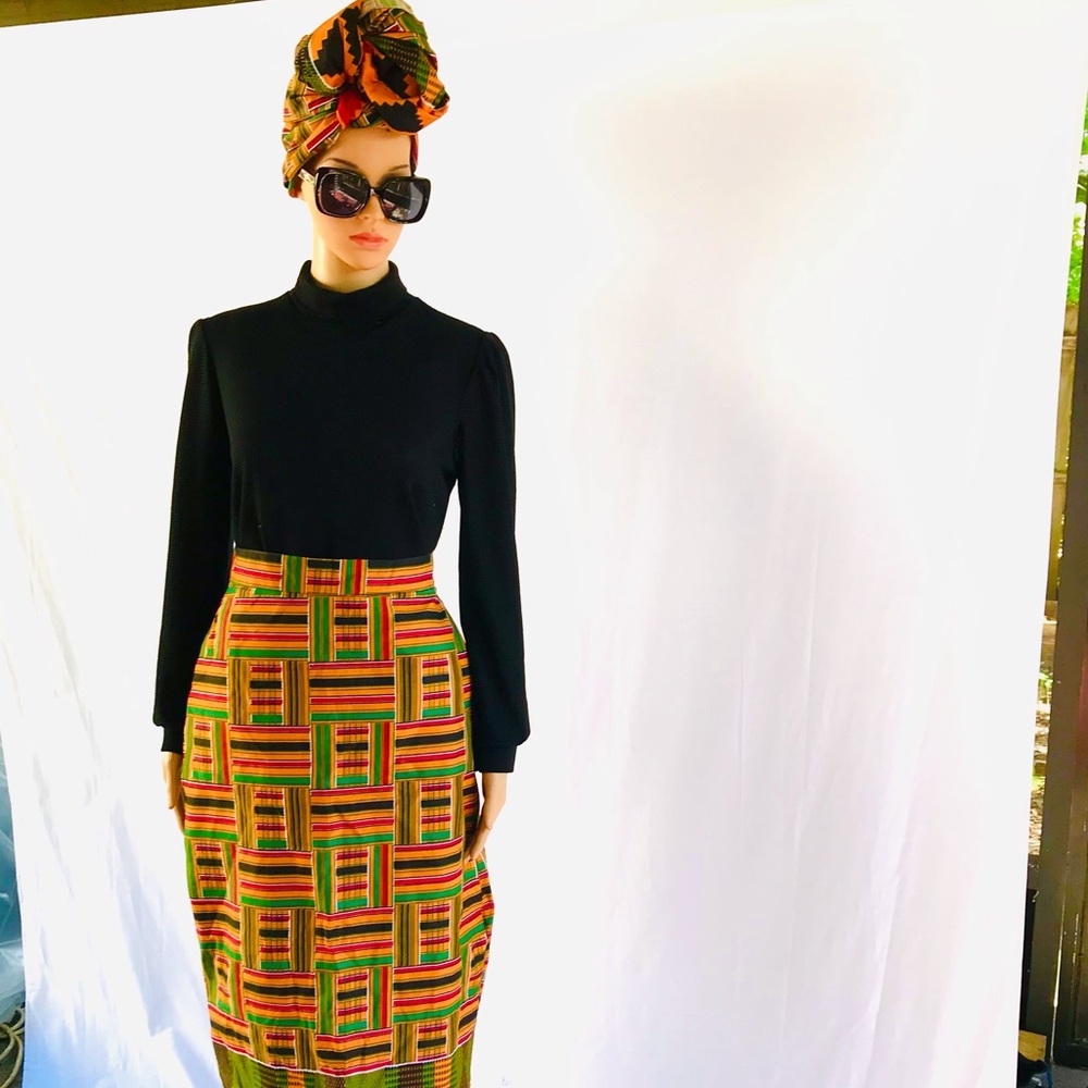 SOLD!!!!! Ankara Skirt with Head Wrap